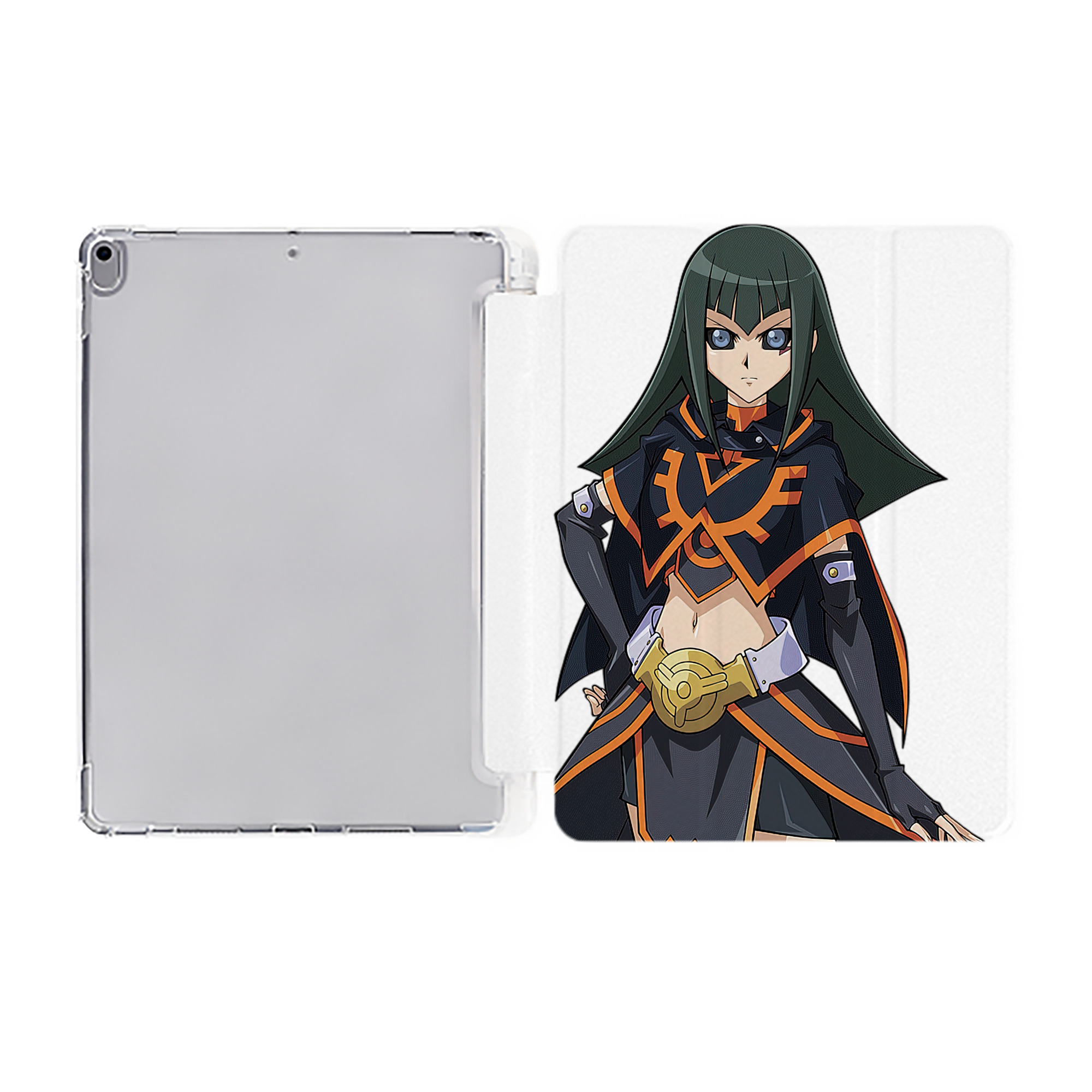 （画像用） 遊☆戯☆王 Yu-Gi-Oh! IPad ケース ペン収納付き 三つ折りスタンド PUレザー×シリコン 対応機種9.5/10.5/10.9インチ